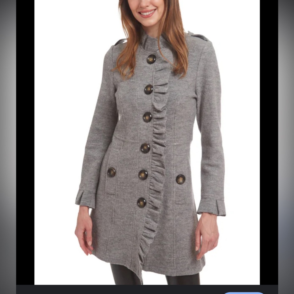 Patty Kim Claudia lightweight wool coat light blue  size large